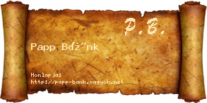 Papp Bánk névjegykártya