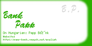 bank papp business card